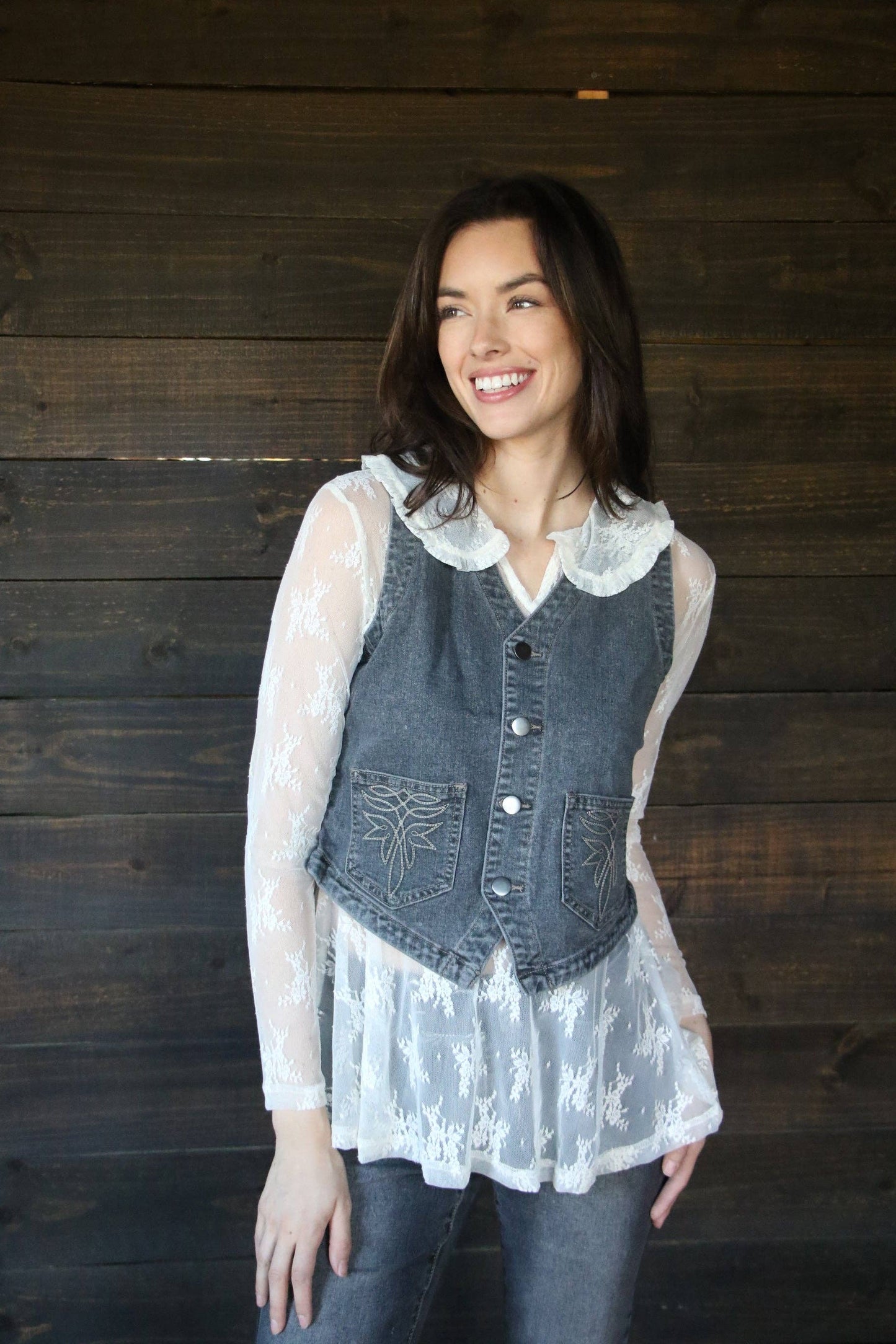 Ivory Collar Lace Top