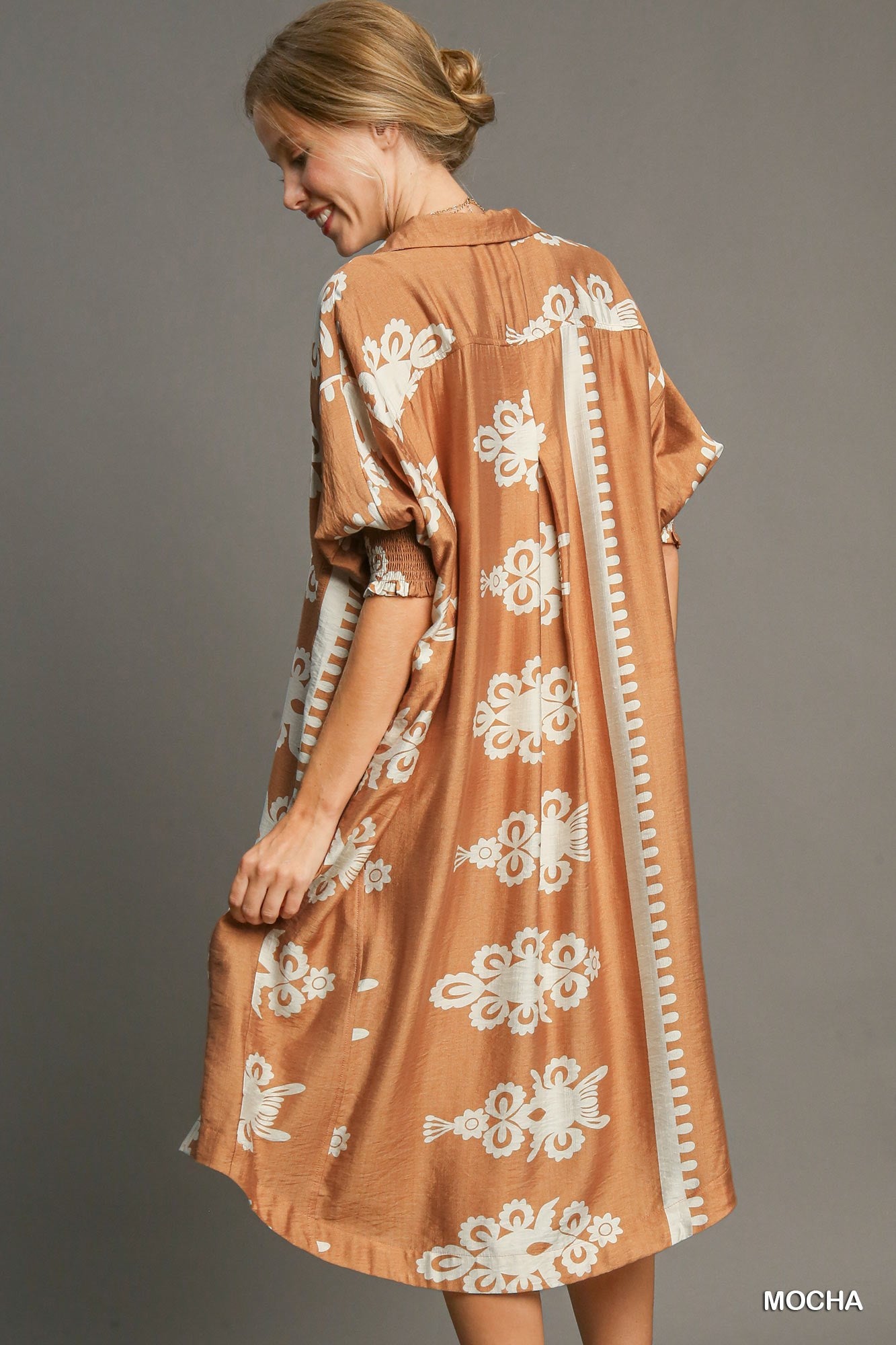 Mocha Bloom Midi Dress