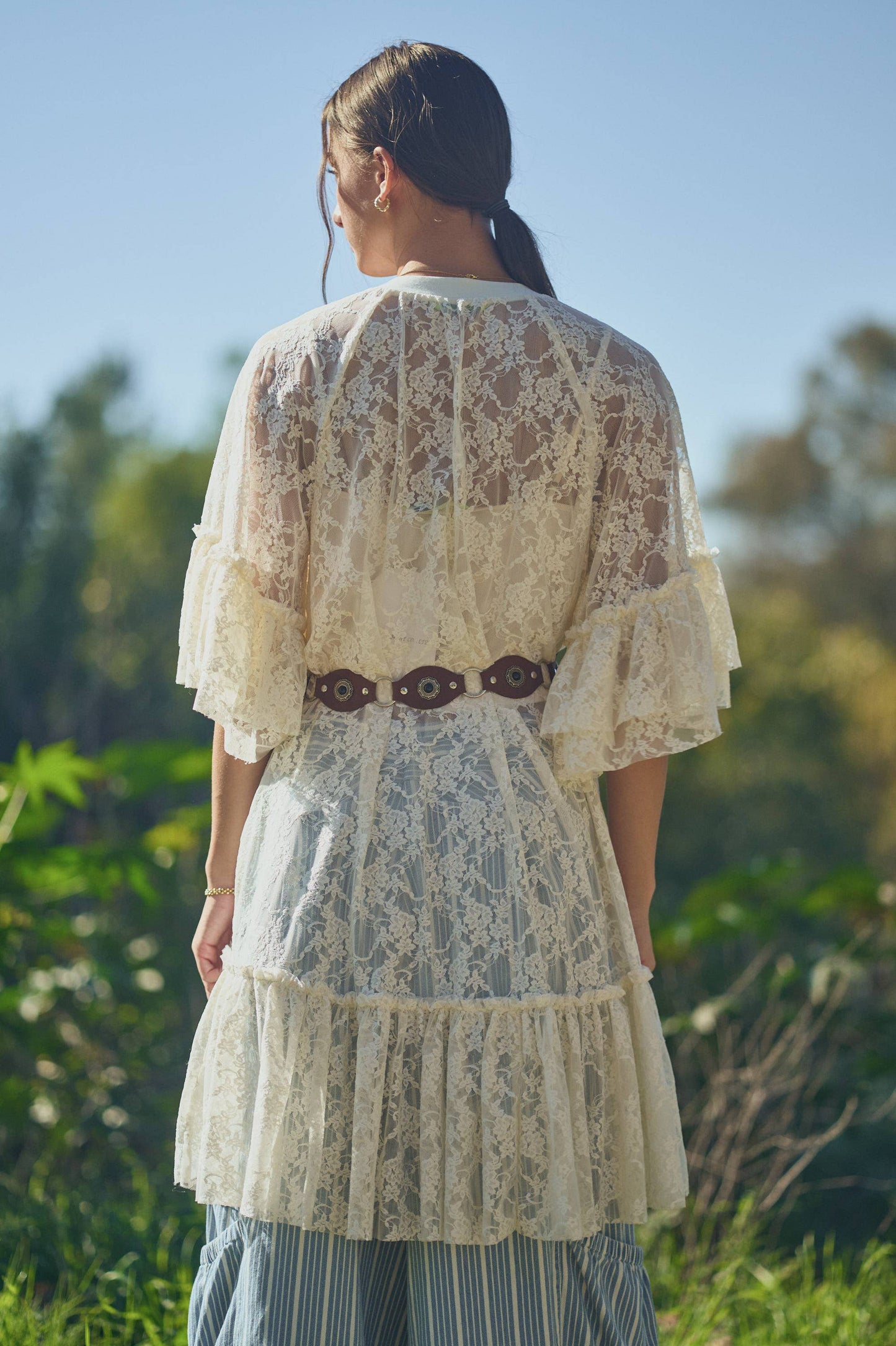 Sheer Lace Flowy Tunic (Curvy)
