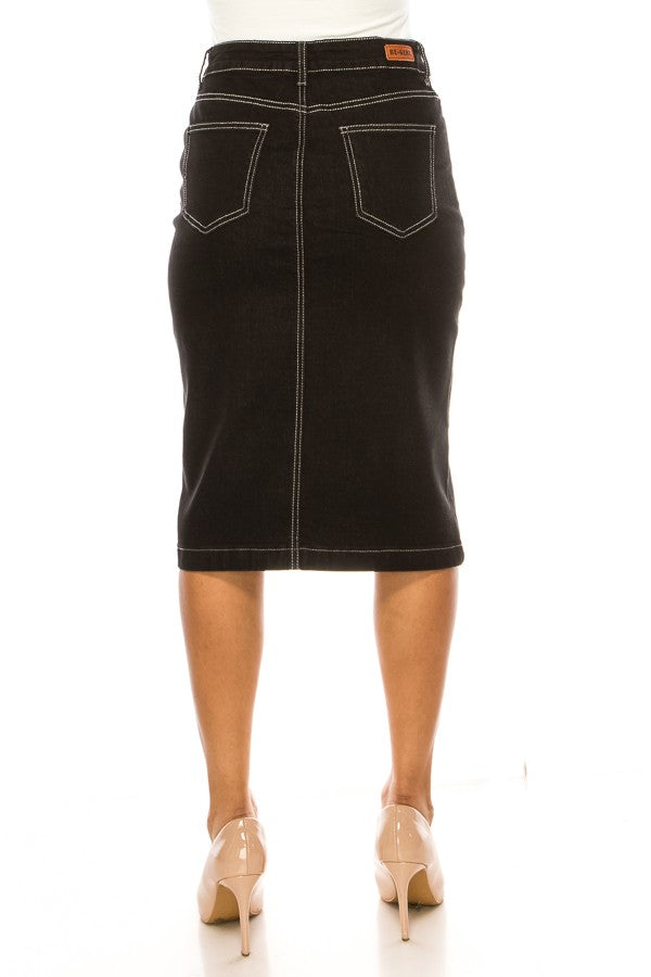 Black Denim Skirt