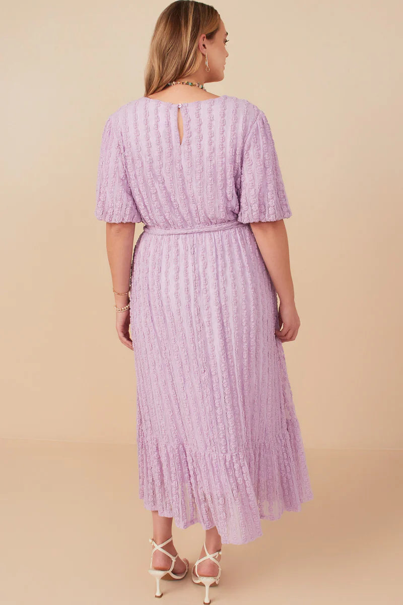 Women's Popcorn Textured Belted Dress (PLUS)