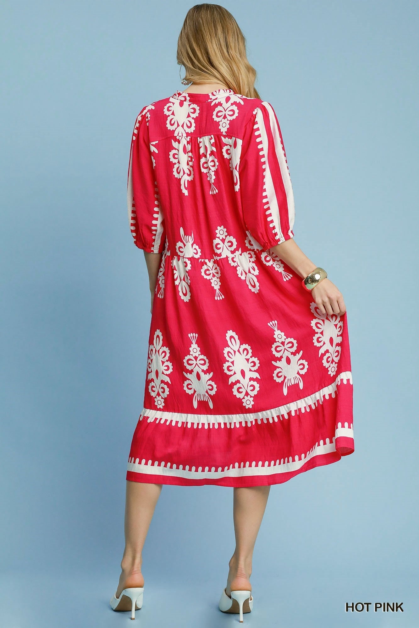 Two Tone Abstract Print Dress