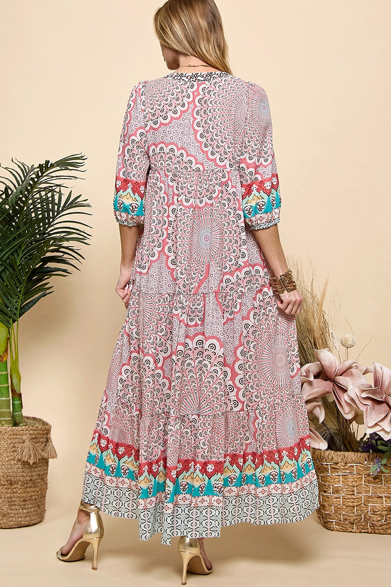 Multi Print Maxi Dress
