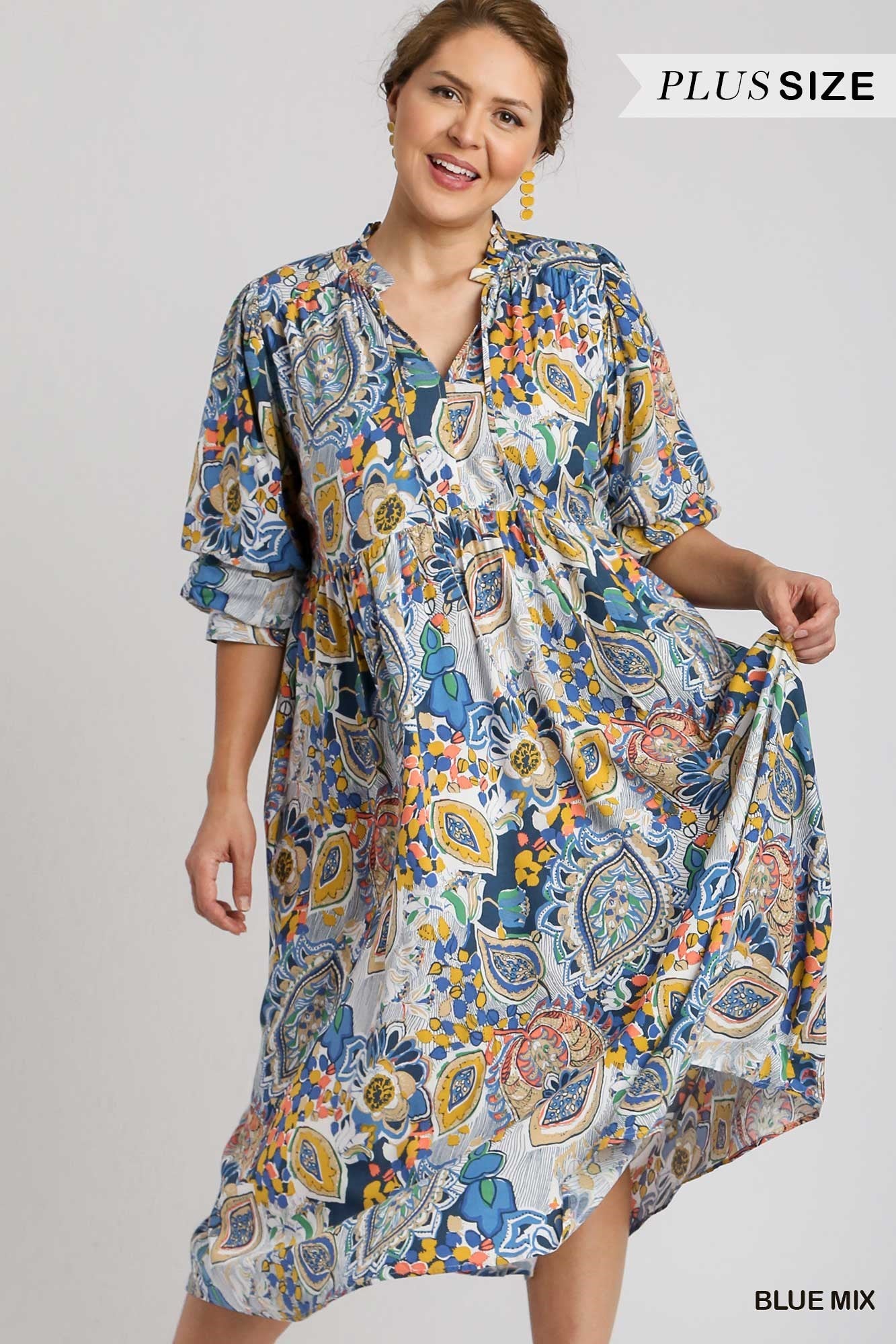 Paisley Midi Dress (PLUS)