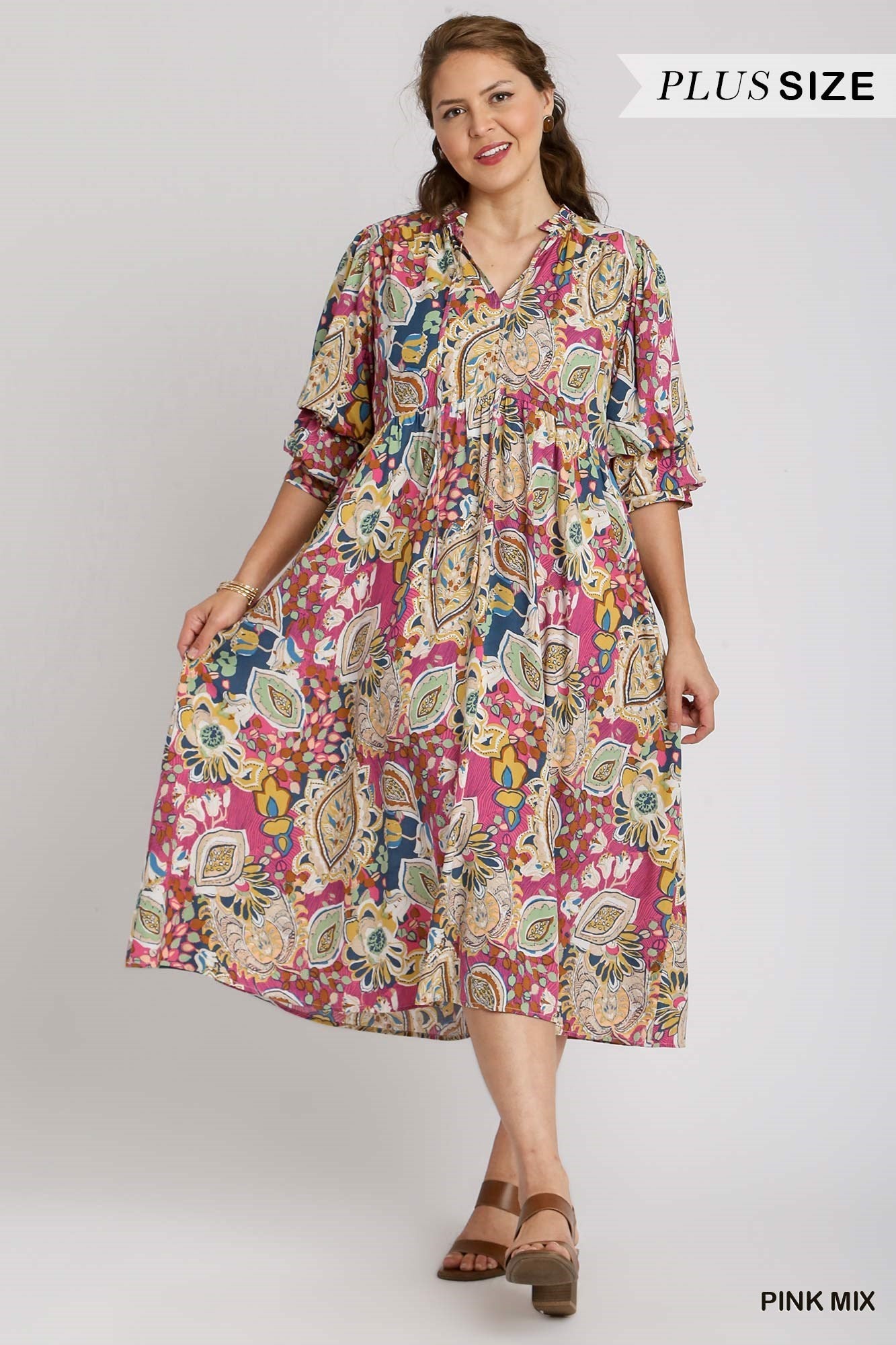 Paisley Midi Dress (PLUS)