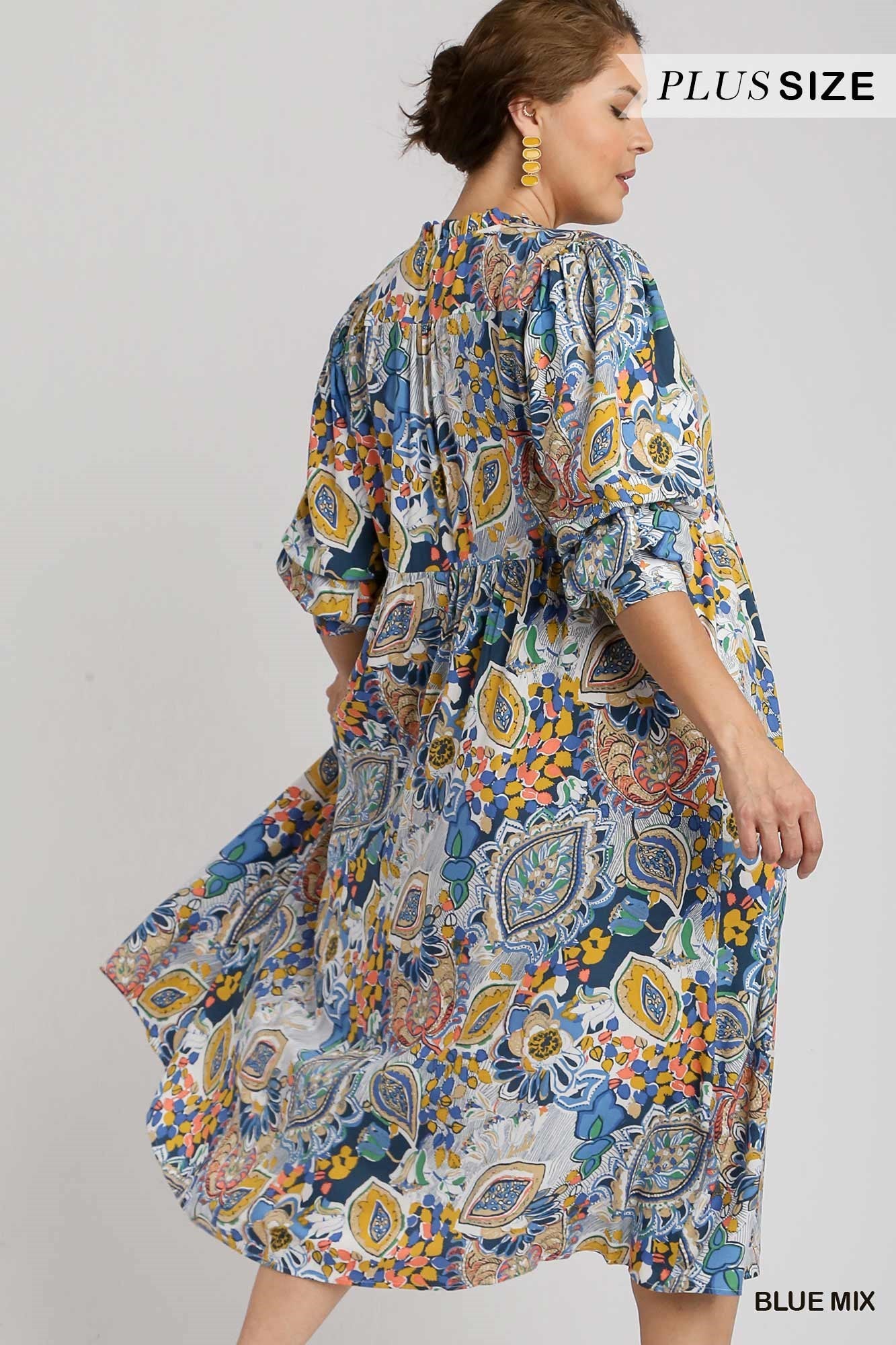 Paisley Midi Dress (PLUS)