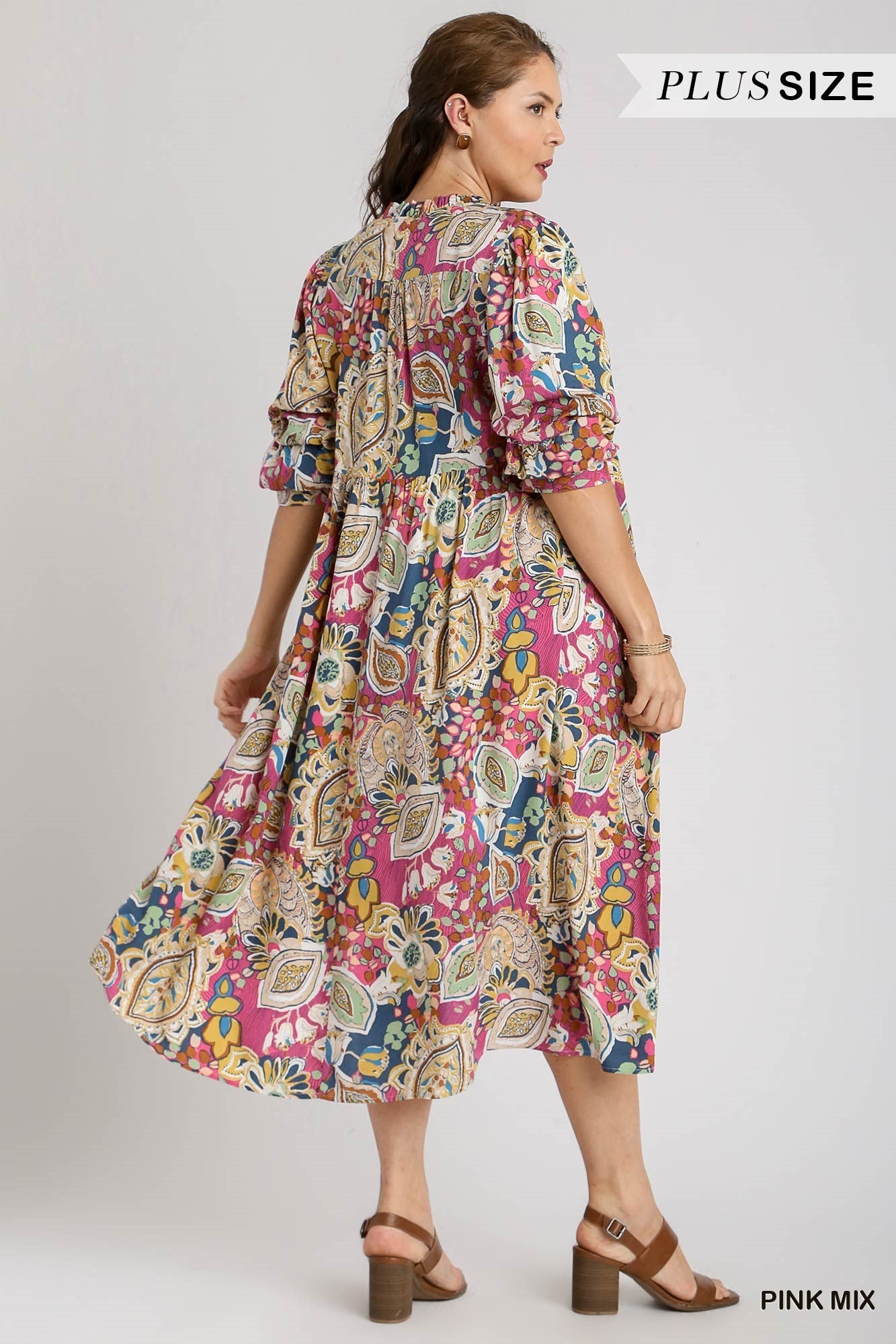 Paisley Midi Dress (PLUS)