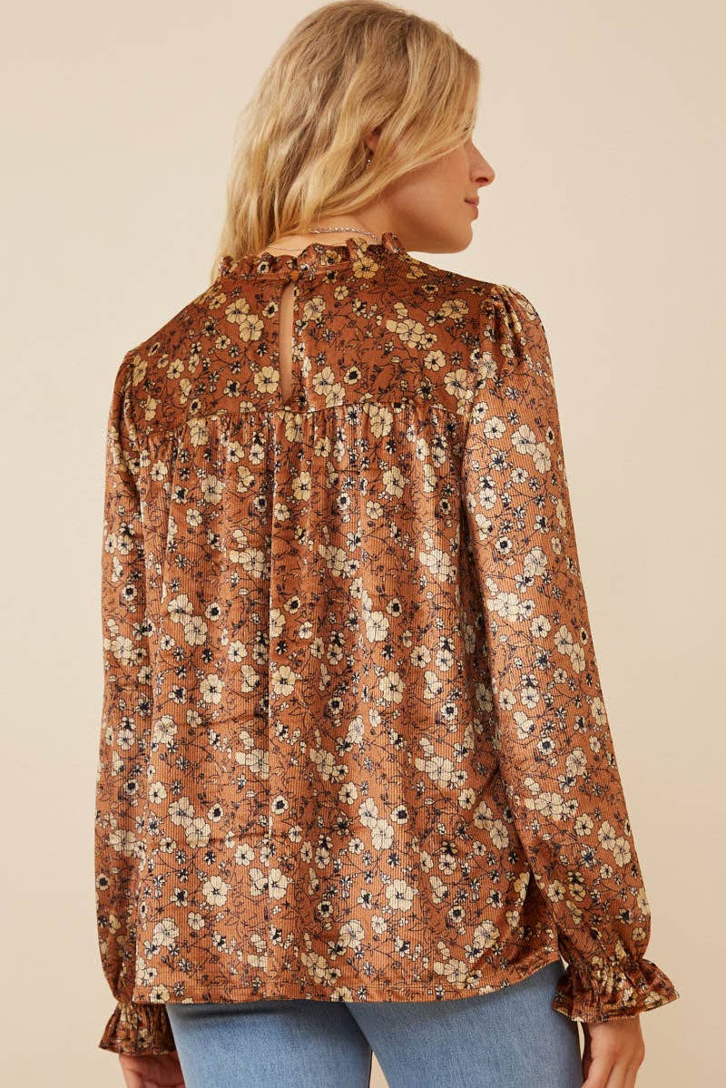Velvet Floral Top