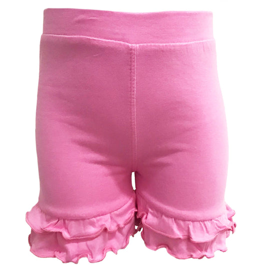 Girls Ruffled Pink Shorts