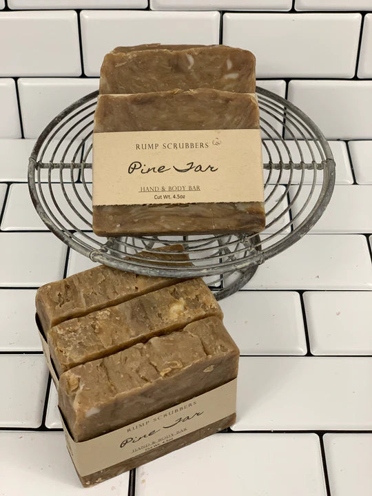 Old Fashioned Pine Tar Soap | Unscented Goat Milk & Lard Bar | For Dry & Rough Skin