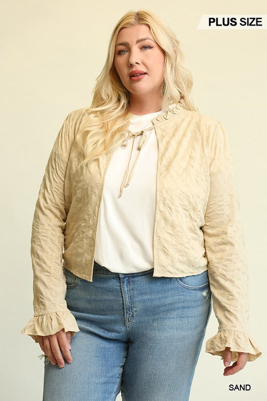 Knit Ruffled Cardigan (Curvy)