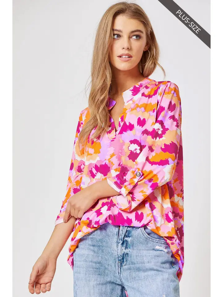 Lizzy Plus Size Wrinkle-Free Travel Top | Lightweight Tunic Blouse