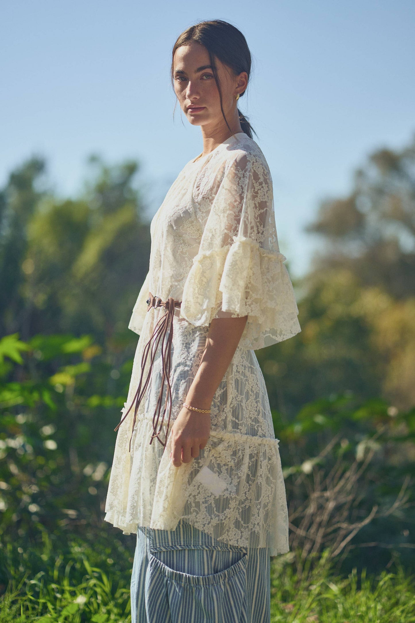 Sheer Lace Flowy Tunic