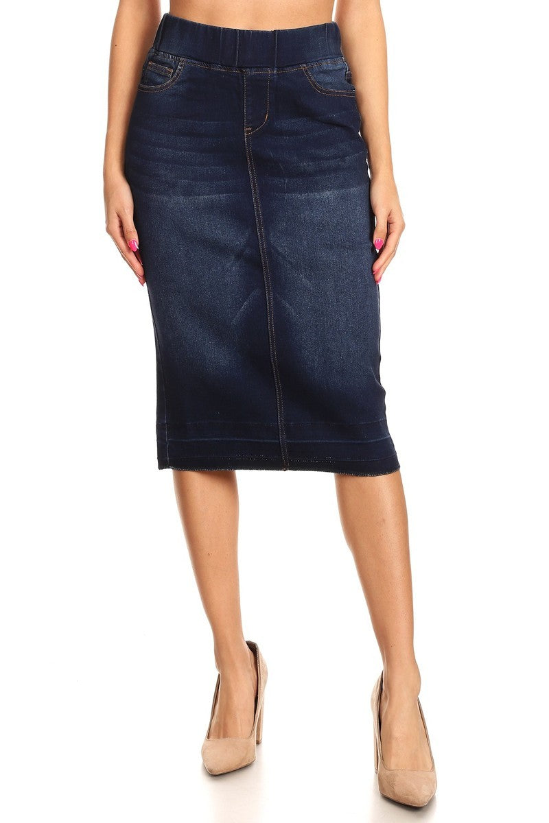Dk Indigo Denim Skirt
