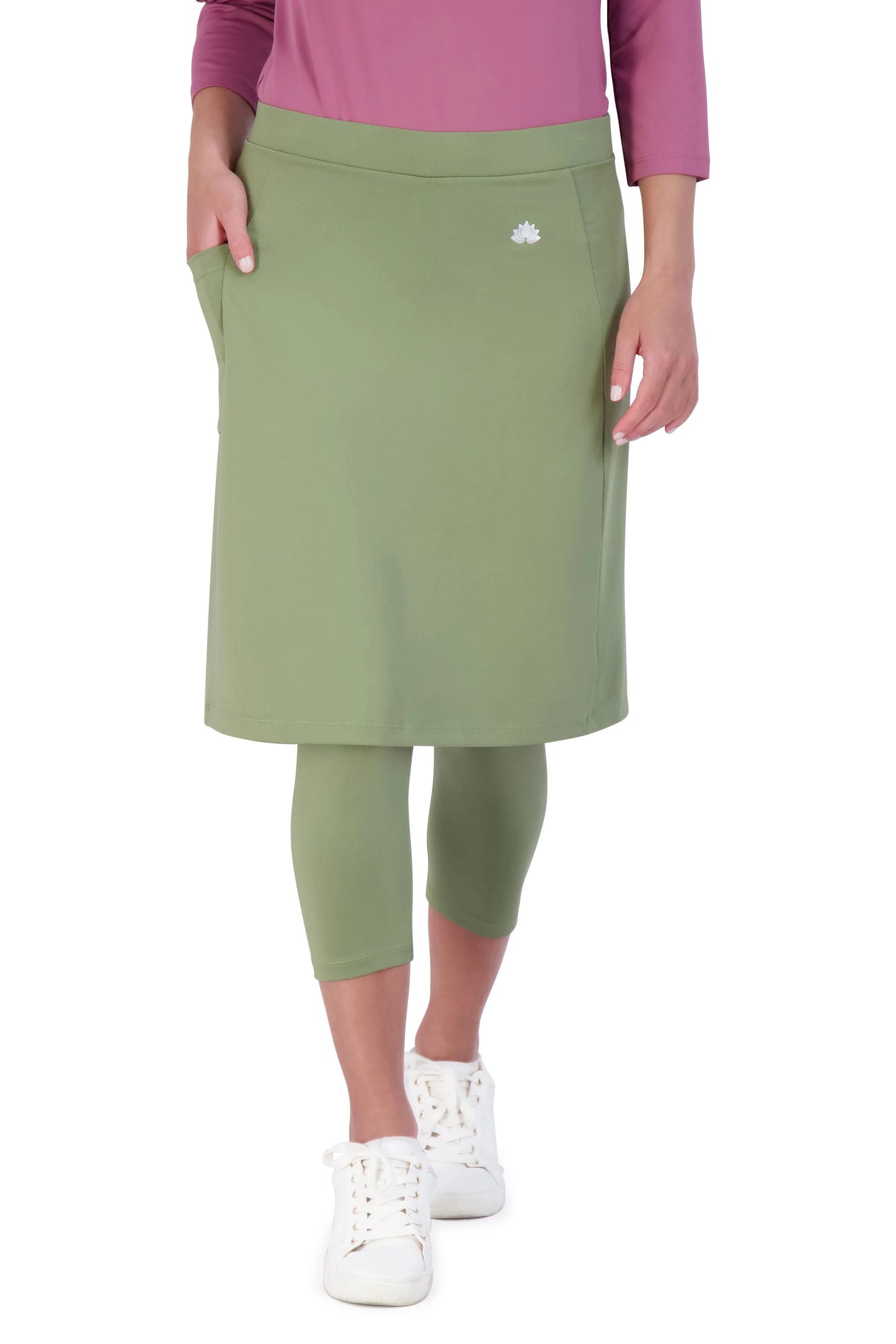 Modest Athletic Skirt with Attached 3/4 Leggings - Fit Skirt 22"