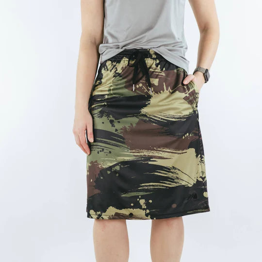 Active Camo Skort with Shorts & Pockets | Plus Size Modest Hiking Skirt