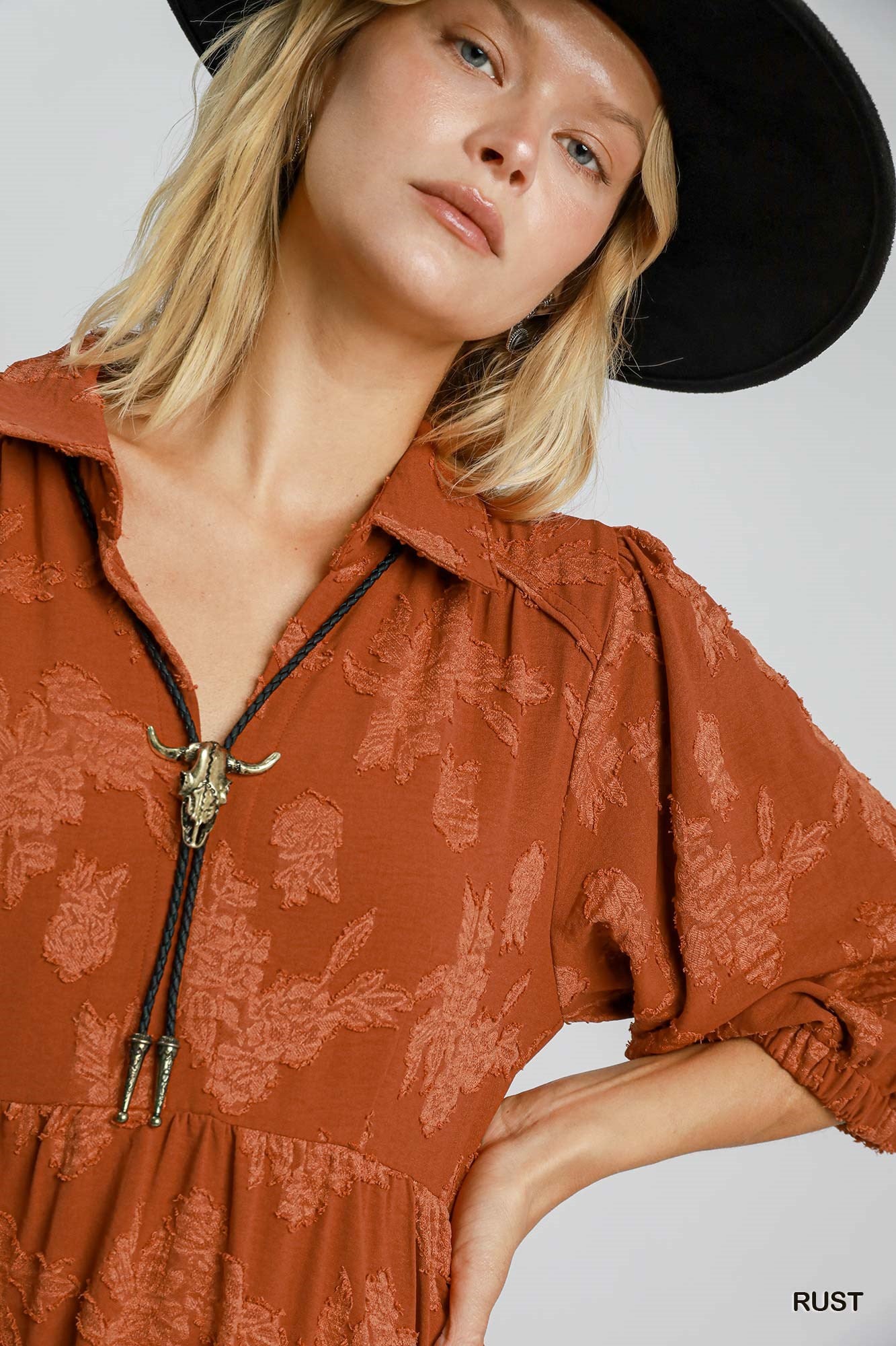 Clay Blossom Midi Dress