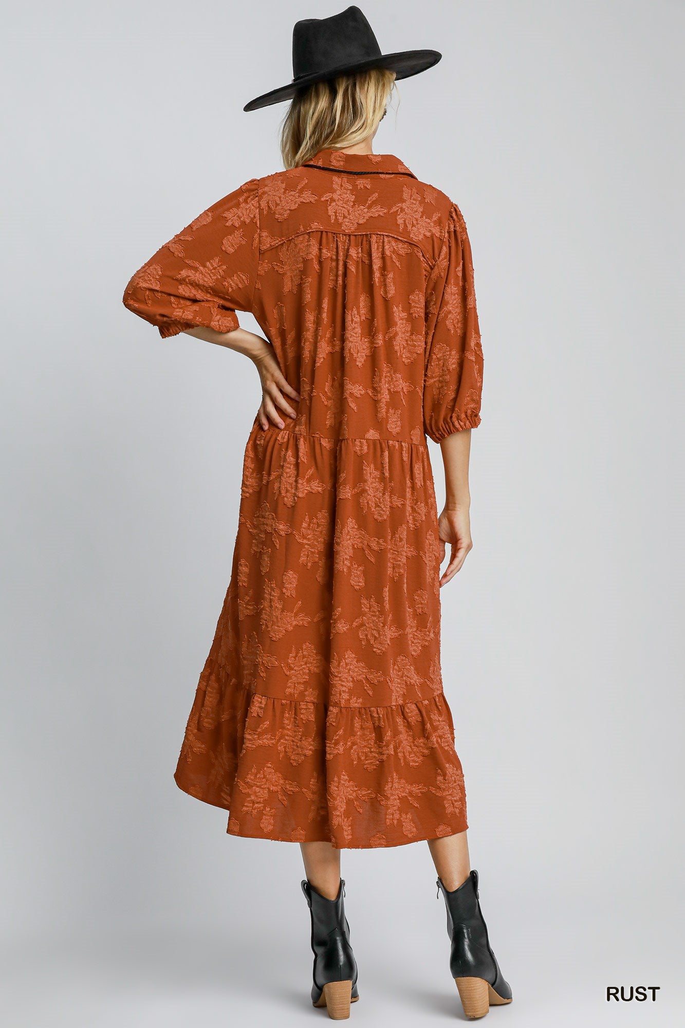 Clay Blossom Midi Dress