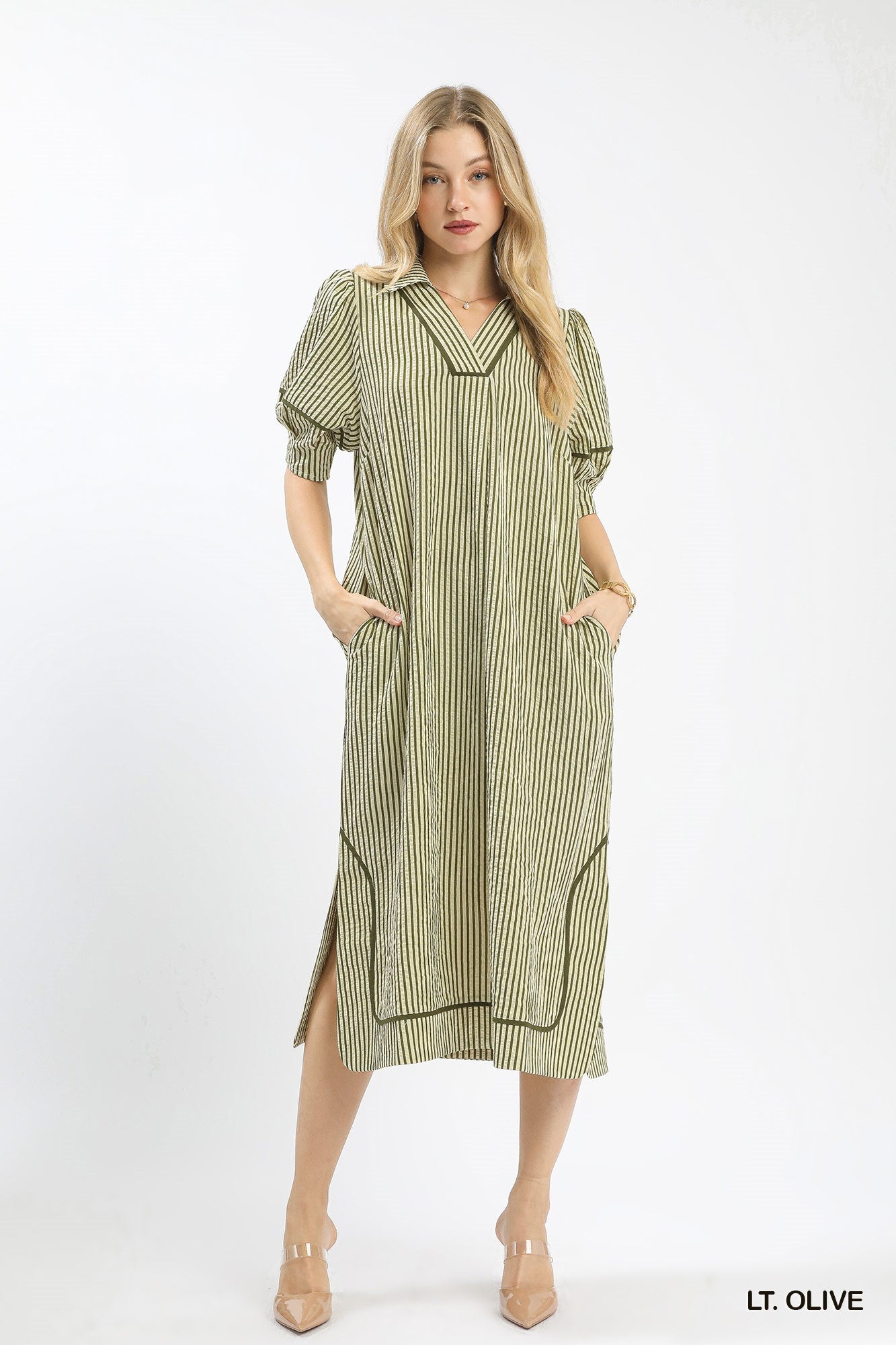 Simply Southern Olive Striped Dress