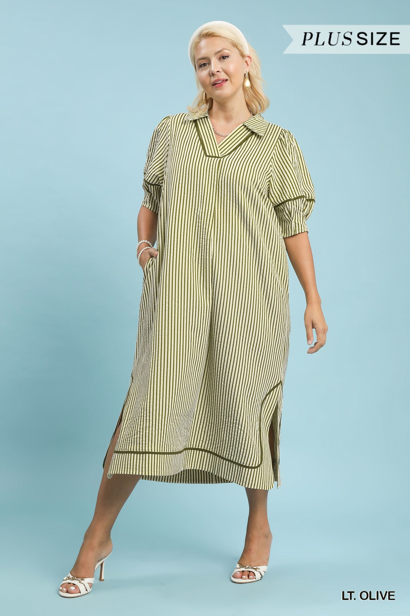 Simply Southern Olive Striped Dress (Curvy)