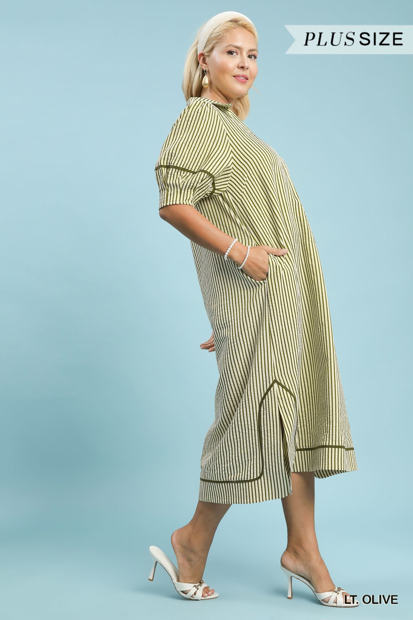 Simply Southern Olive Striped Dress (Curvy)