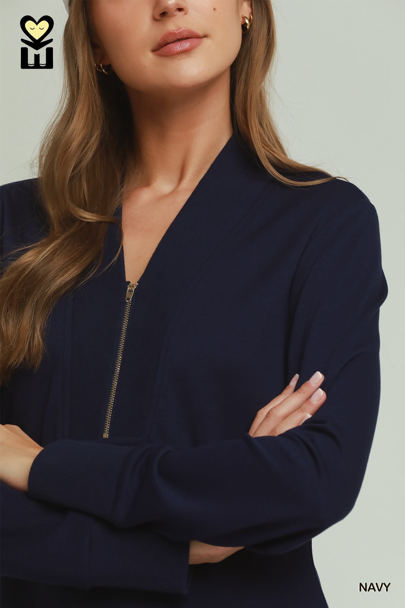 LuxeKnit Half-Zip Midi Dress