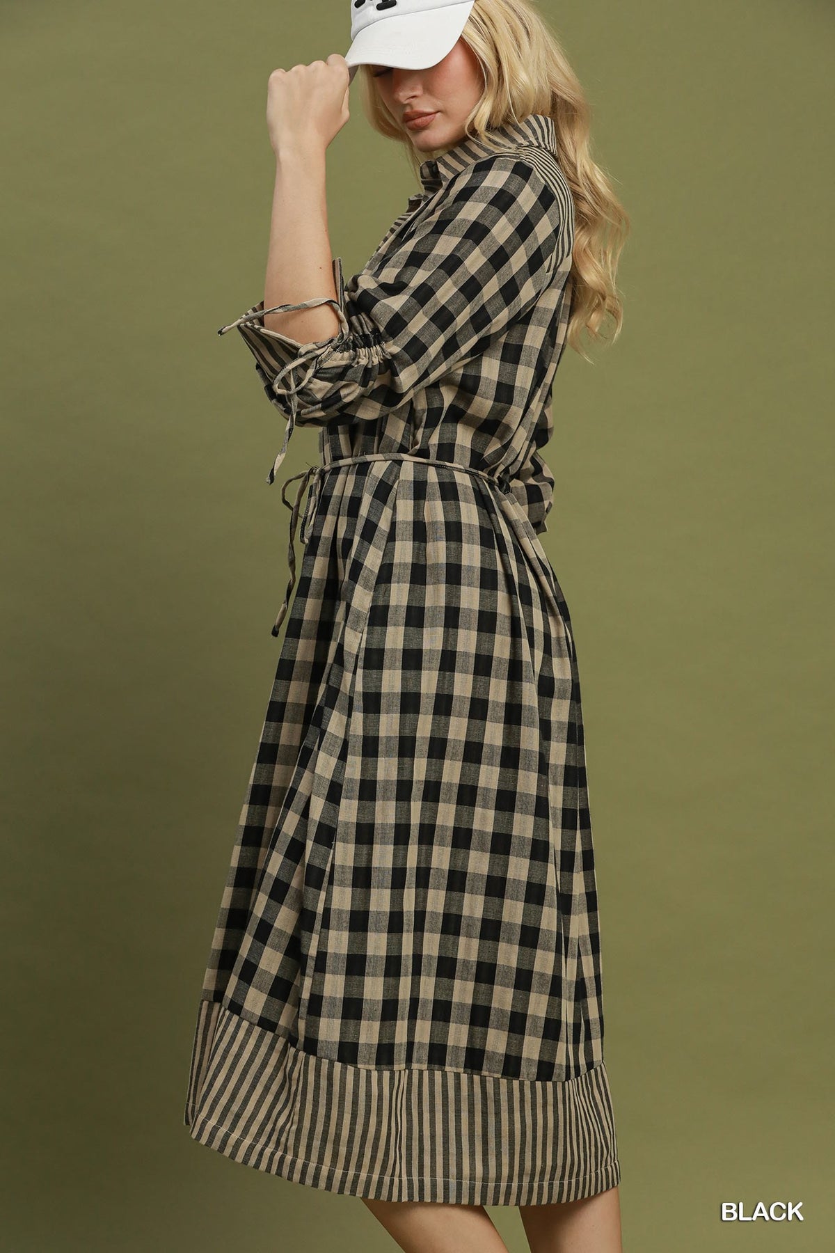 Plaid Dress in Black