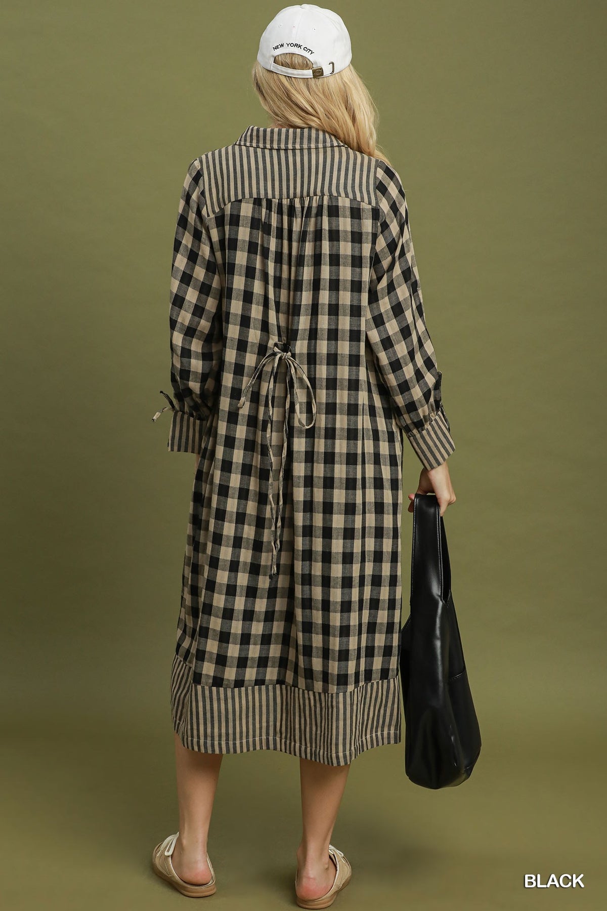 Plaid Dress in Black