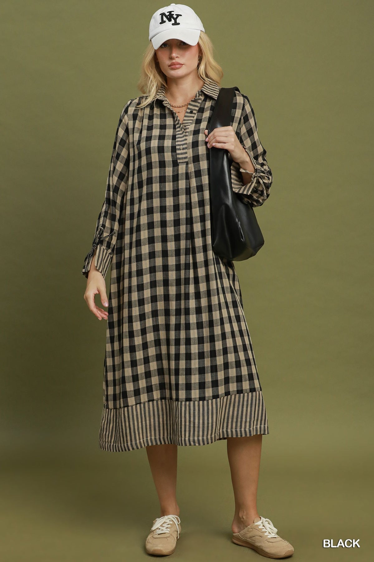 Plaid Dress in Black