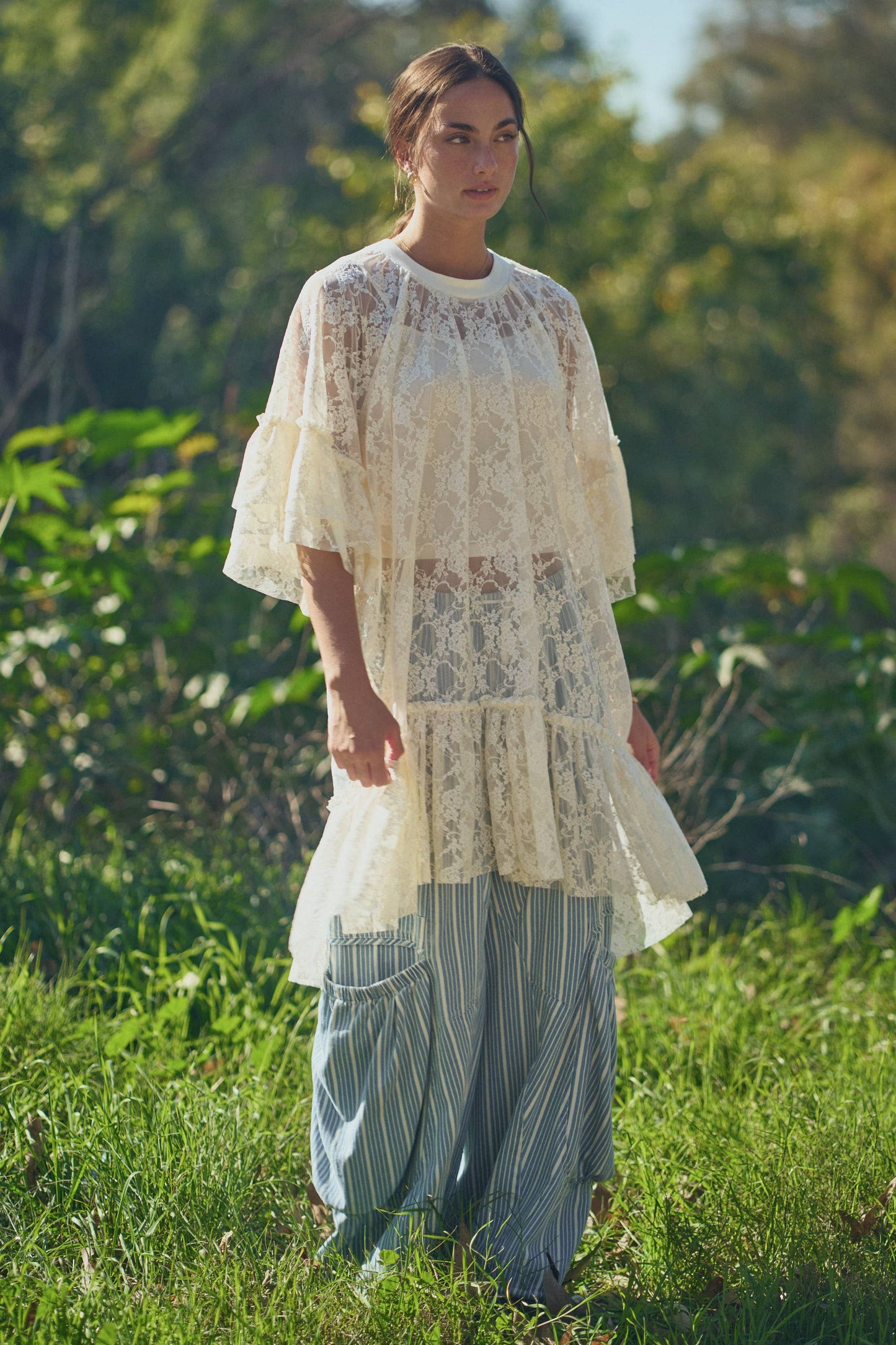 Sheer Lace Flowy Tunic