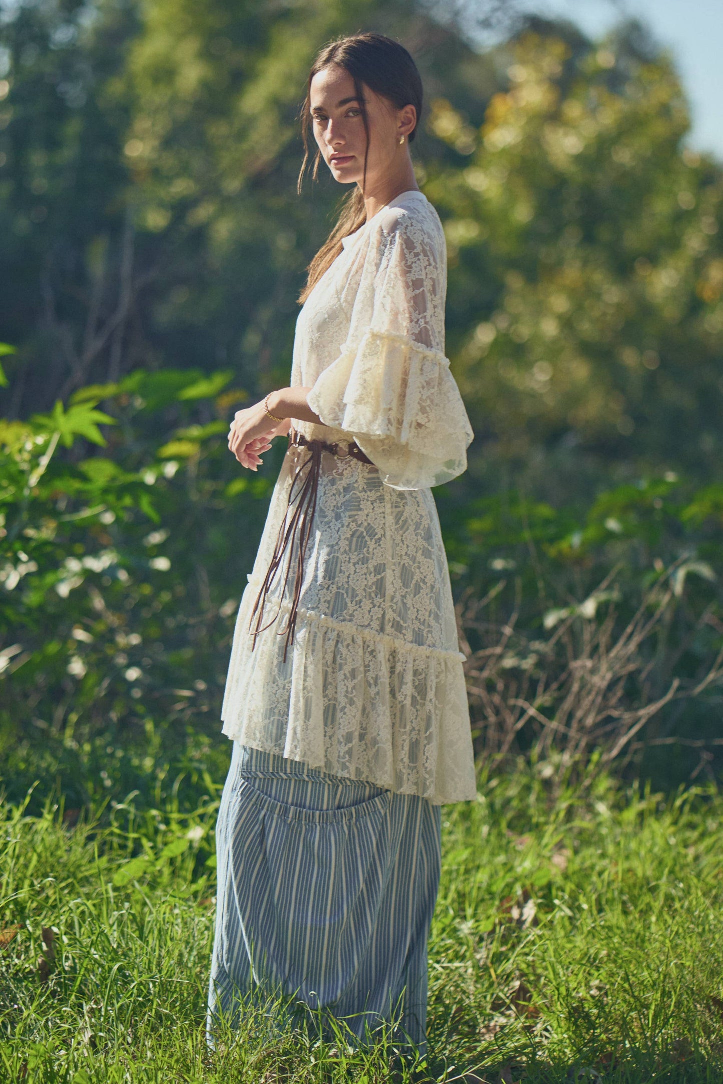 Sheer Lace Flowy Tunic (Curvy)