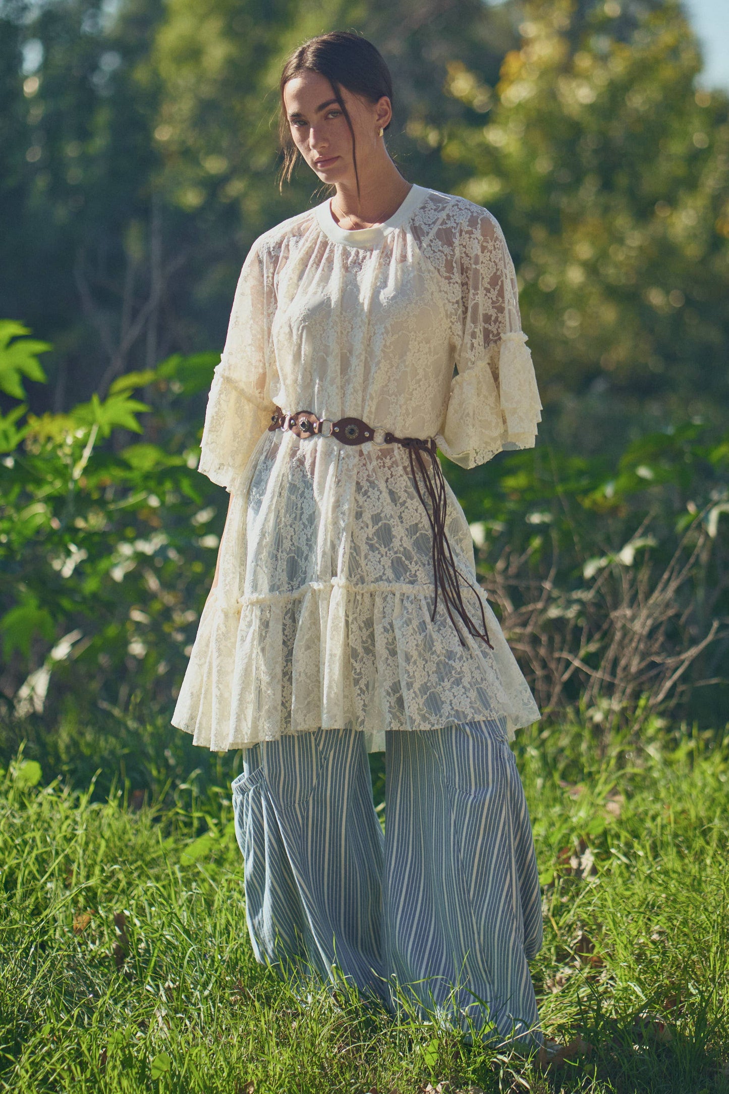 Sheer Lace Flowy Tunic (Curvy)