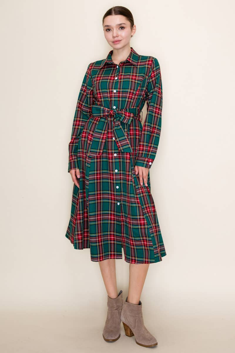 Plaid Midi Dress
