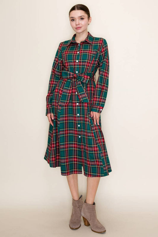 Plaid Midi Dress