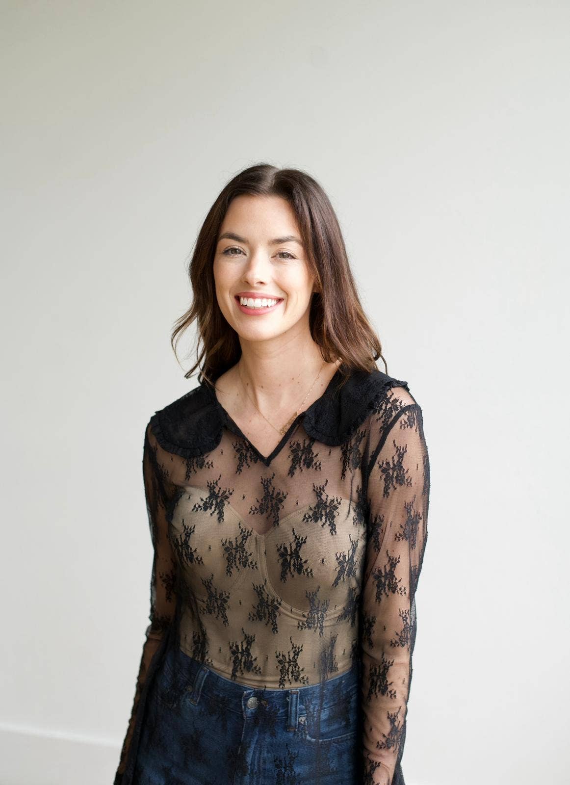 Black Collar Lace Top