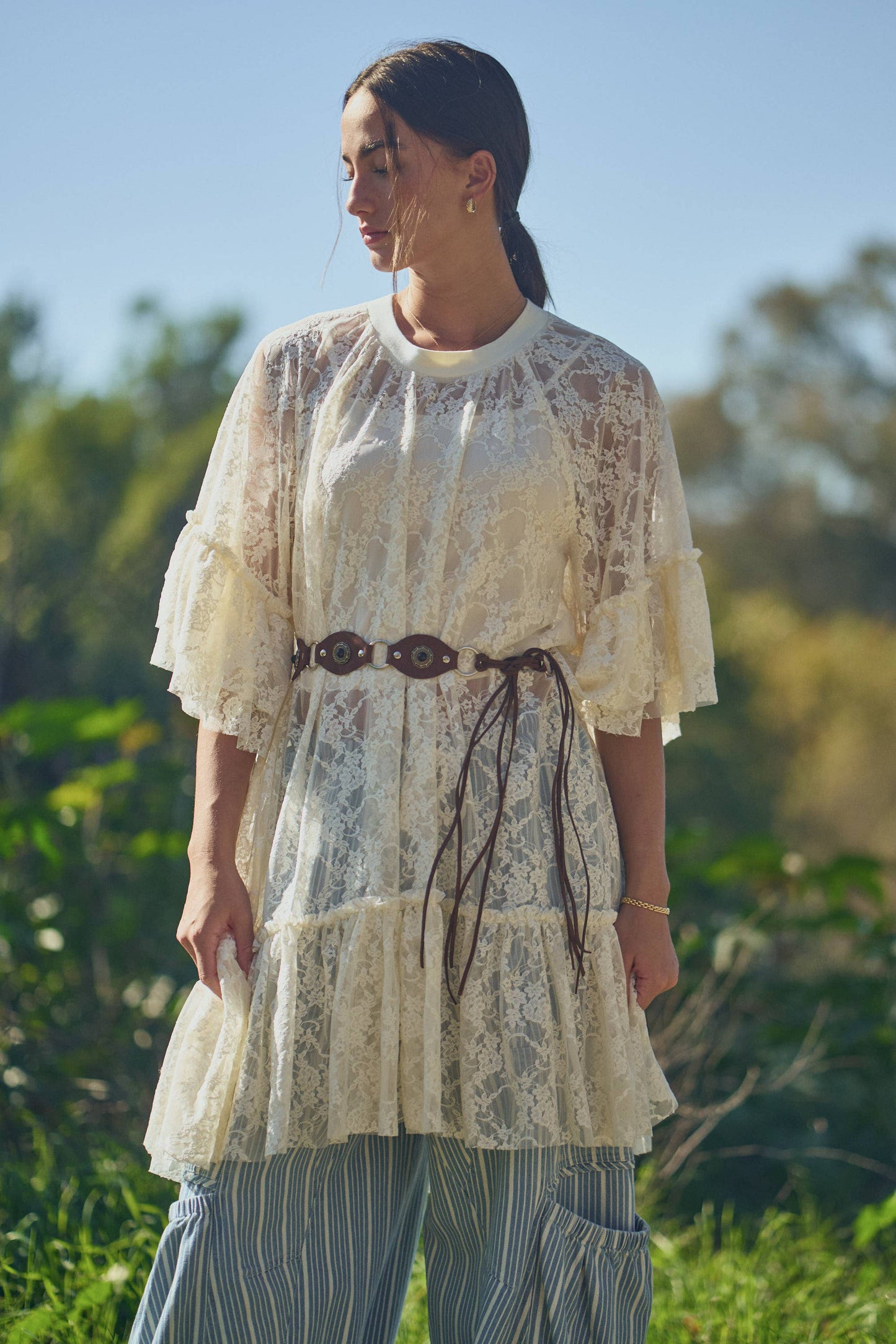 Sheer Lace Flowy Tunic
