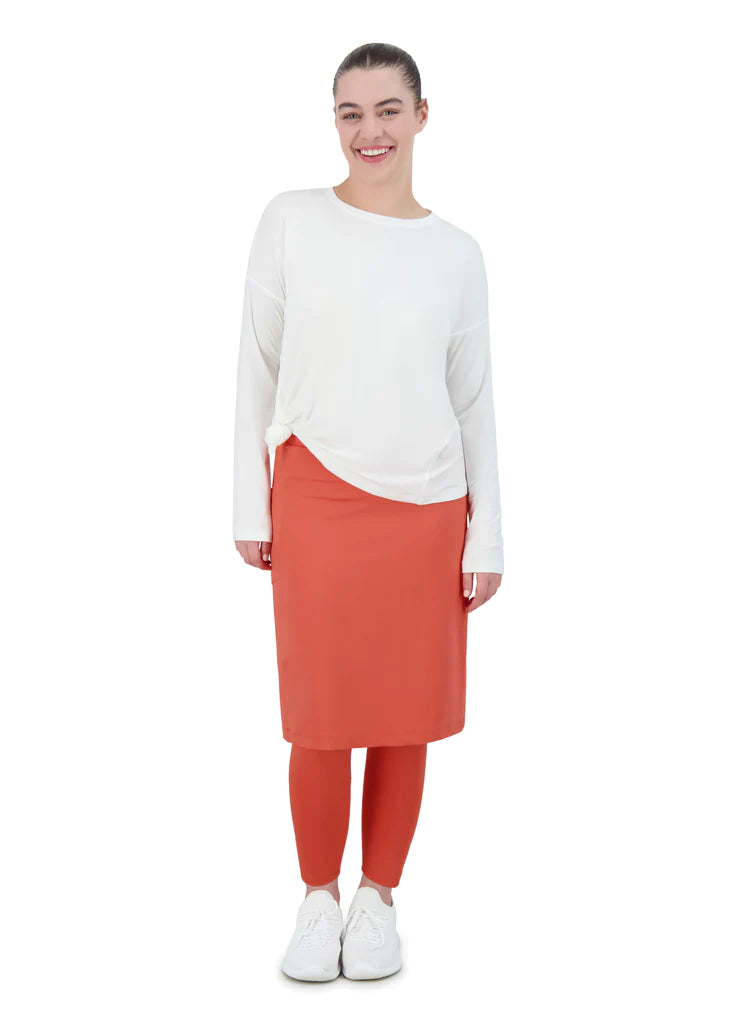 Modest Ankle-Length Skirted Leggings with Pocket | Sport & Swim