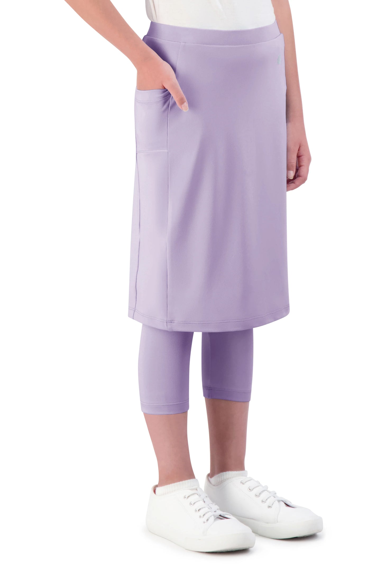 Girls Modest Athletic Skirt with Attached Leggings – Quick Dry Sport Skort for School & Active Play