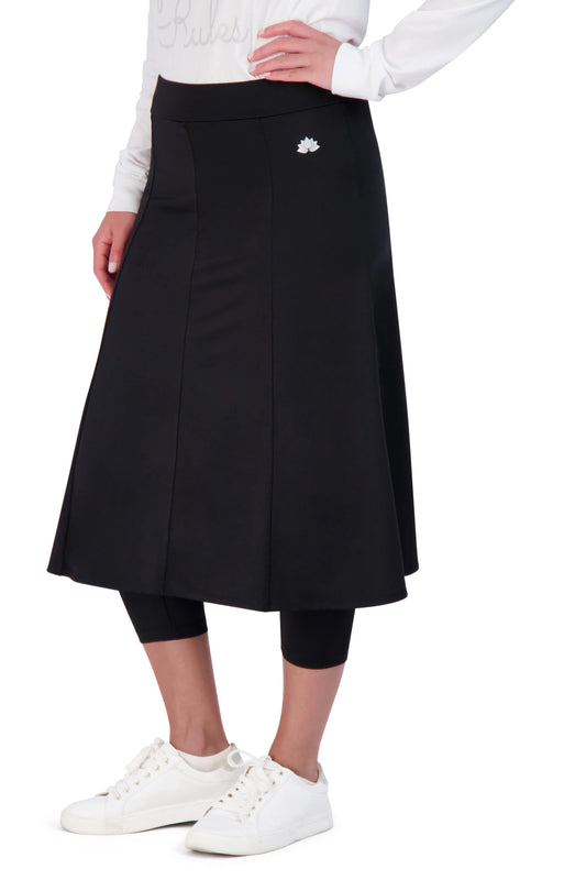 Ballet Snoga 26" - Modest Athletic Skirt with Attached Leggings for Running & Workout