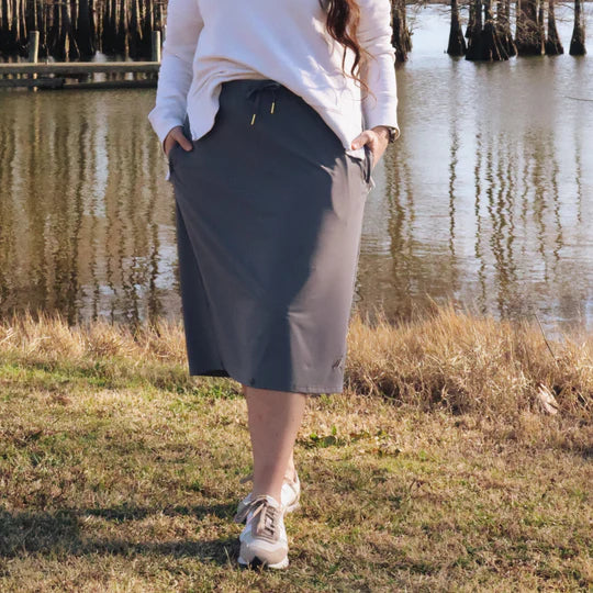 Modest Athletic Skirt with Shorts - Black Activewear Skirt