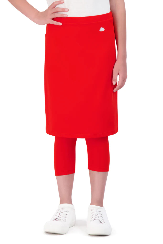 Girls Modest Athletic Skirt with Attached Leggings – Quick Dry Sport Skort for School & Active Play