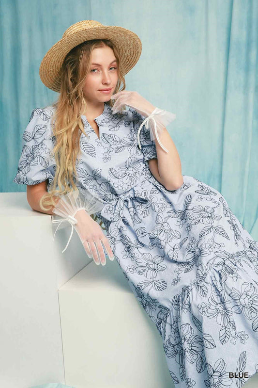 Sky Garden Belted Midi Dress