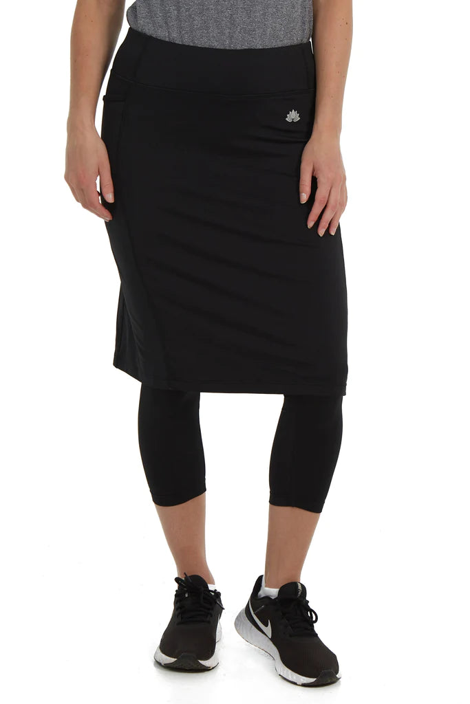 Sporty Modest Athletic Skirt with Attached 3/4 Leggings - Quick-Dry Snoga