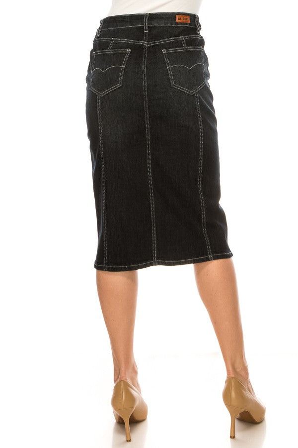 Triple Seam Denim Skirt