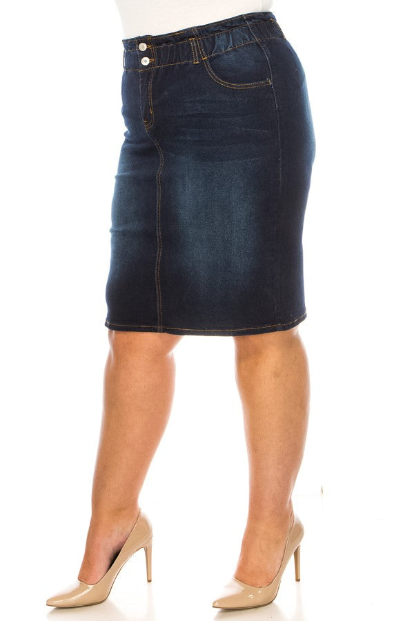 Maci Denim Skirt Plus