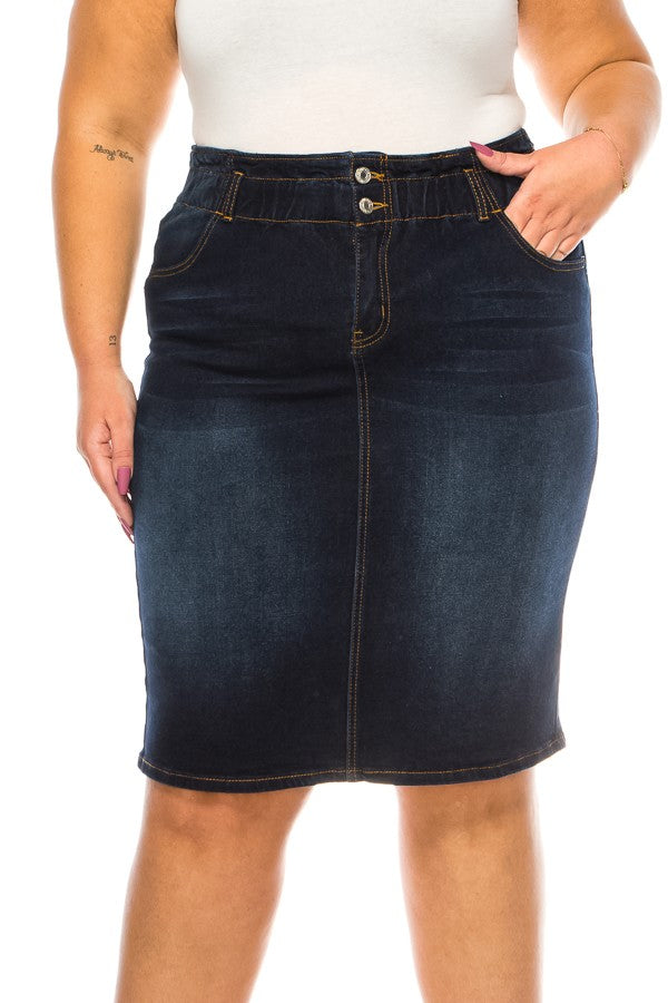 Maci Denim Skirt Plus