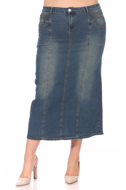 Moto Waist Maxi Denim Plus