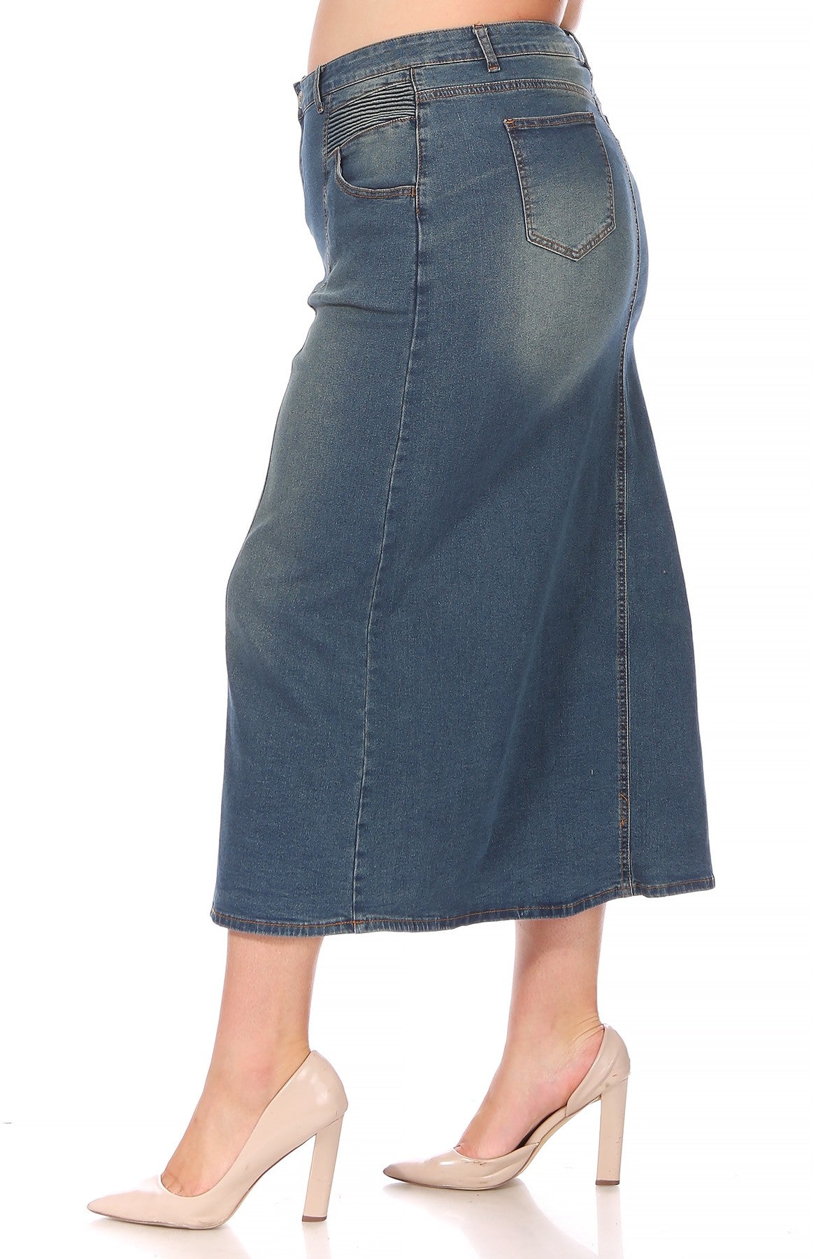 Moto Waist Maxi Denim Plus