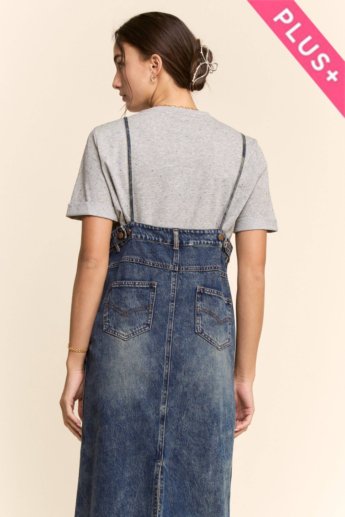 CASUAL DENIM SLIP DRESS SPAGHETTI STRAPS (Curvy)