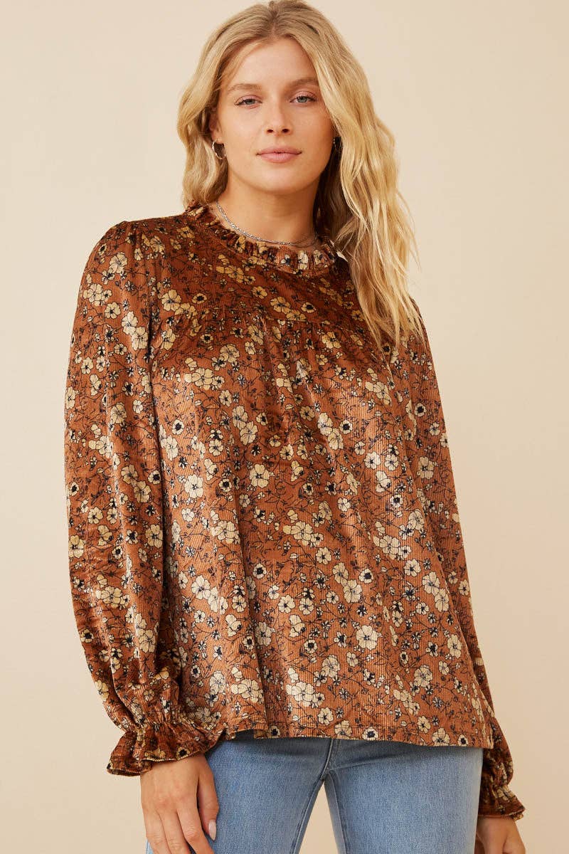 Velvet Floral Top